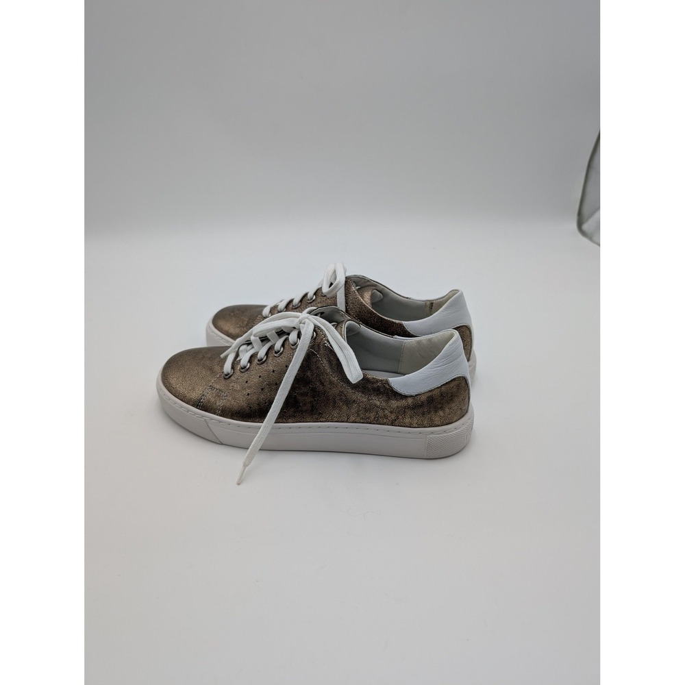 Romika Shoes Womens Size 6.5 Gold Leather‎ Sneaker Comfort Casual Lace Up EU 37 - Picture 2 of 7
